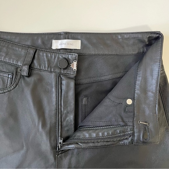 ANINE BING CONNOR GENUINE LEATHER PANT IN BLACK SIZE XS - Picture 9 of 16